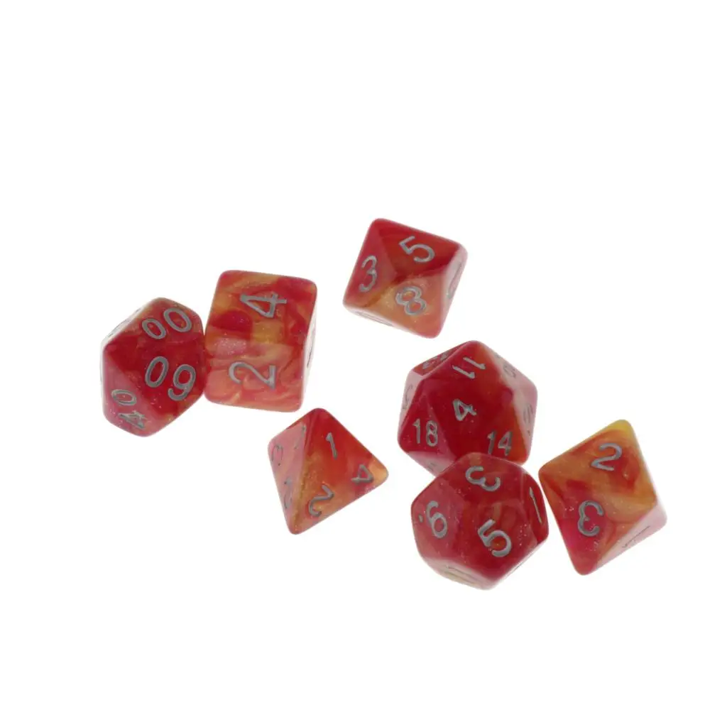  7 Die Polyhedral Dice Dungeons & Dragon D4-D20 D12 Dices Board Game Accessories DND Role Playing Game Dice Set