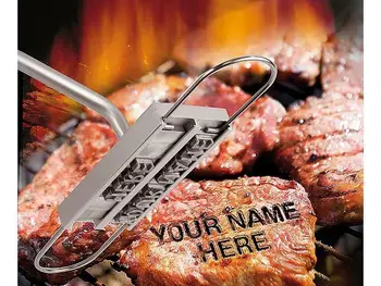 

2020 Hot Creative BBQ Tools Changeable Letters DIY Iron Steak Meat Barbecue Branding Iron Signature Name Marking Stamp BBQ Tongs