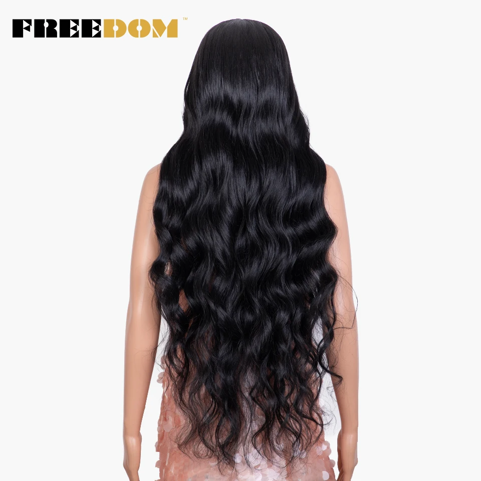 FREEDOM Synthetic Lace Front Wigs For Black Women Super Long Body Wavy Lace Wig Brown Ombre Pink Wig Cosplay Wigs Heat Resistant