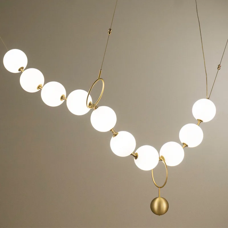 

Postmodern Luxury Living Room Pendant Lamp Designer Nut Creative Personality Villa Restaurant Glass Ball Pendant Lights