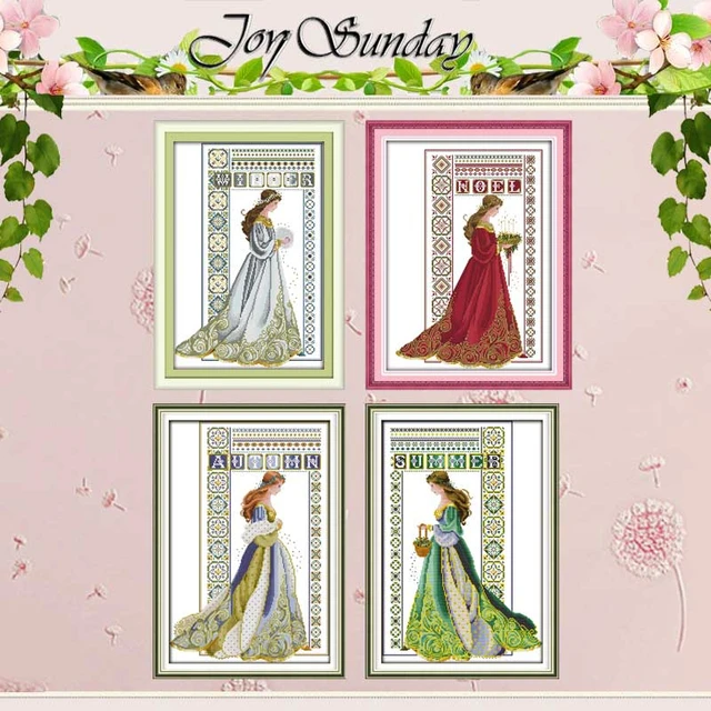 Angel Counted Cross Stitch Kits  Cross Stitch Kit Winter Angels - Lovely  Counted - Aliexpress