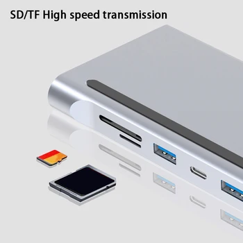 

1080P Docking Station 12 in 1 HDMI USB3.0 Hub VGA For Macbook HP PD SD/TF