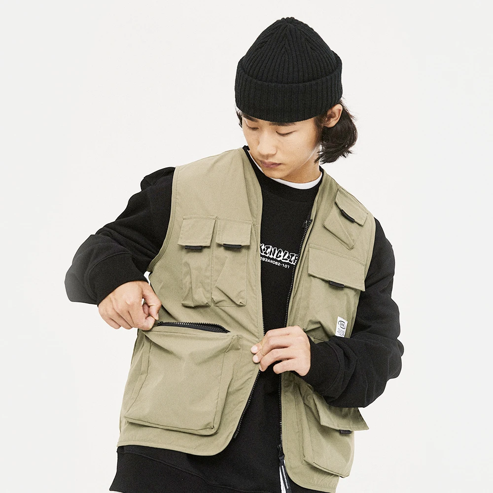 

Multi-Pocket Vest Men's Safari Style Sleeveless Jacket Streetwear Photography Vests Men Waistcoat Angling Vest