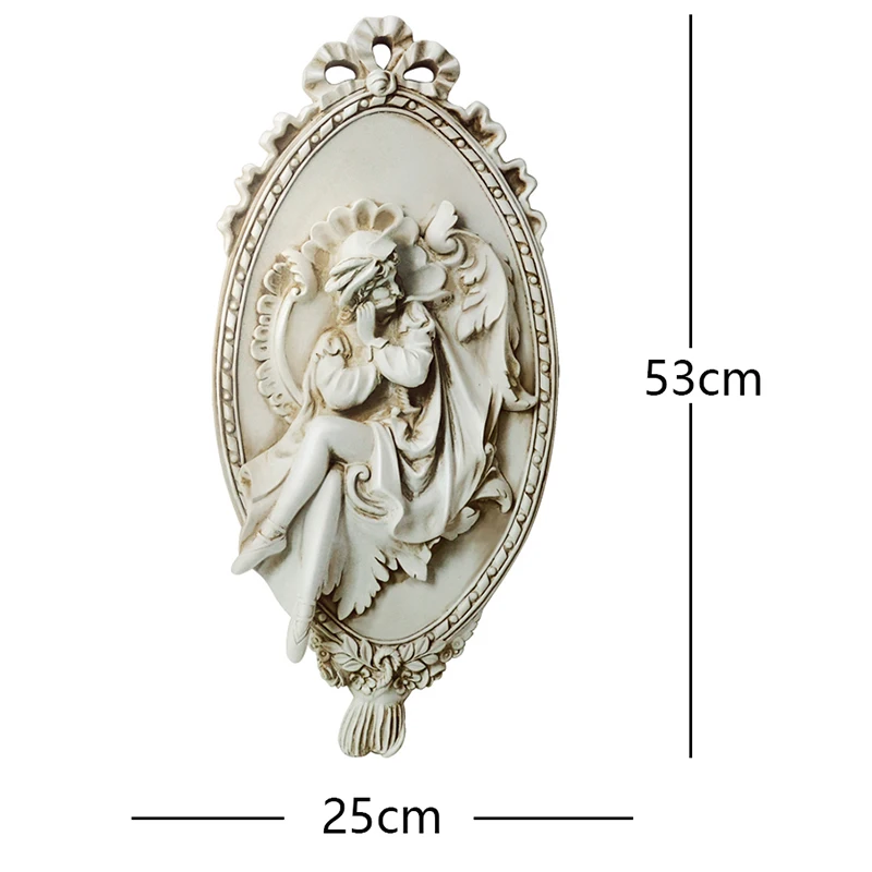 Angel Sculpture Home Statue Decoration Accessories Wall Mural Hanging Resin Statues Decor Christmas Decorative Art Ornaments (2)