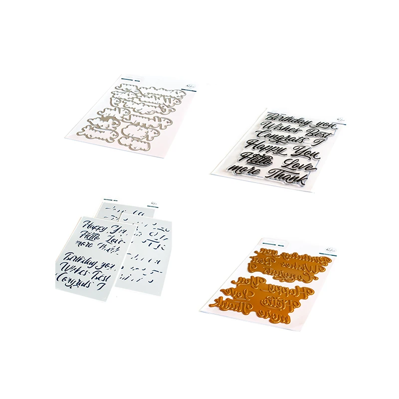 

2021 Brushed Sentiments New Metal Cutting Dies Stamps Stencil Hot Foil Scrapbook Diary Decoration Embossing Template Diy Gift