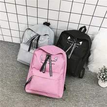 С принтом по индивидуальному заказу стиль Японский в Корейском стиле с украшением в виде кошачьих ушек милый литерный рюкзак большой Ёмкость школьный компьютер сумка женская сумка