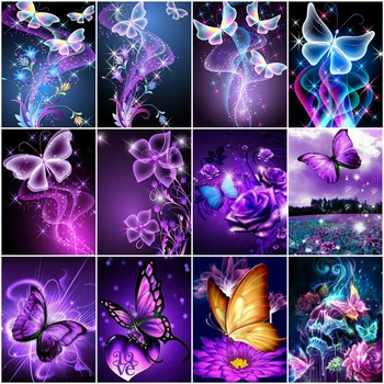 

HUACAN Paint By Number Butterfly Oil Painting Art Gift DIY Picture By Numbers Animal Kits Home Decoration