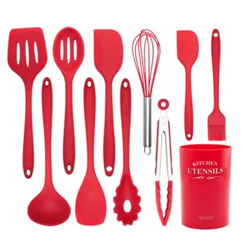

Kitchen Silicone Non-stick Cooking Spoon Spatula Ladle Egg Beaters Utensils Dinnerware Set Cooking Tools Accessories Supplies