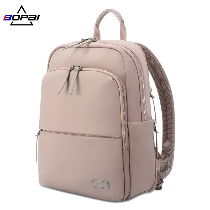 BOPAI Women 14 Inch Laptop Backpack Waterproof Notebook Back Pack Teenage Girls Schoolbag High Quality Casual Female Student Bag