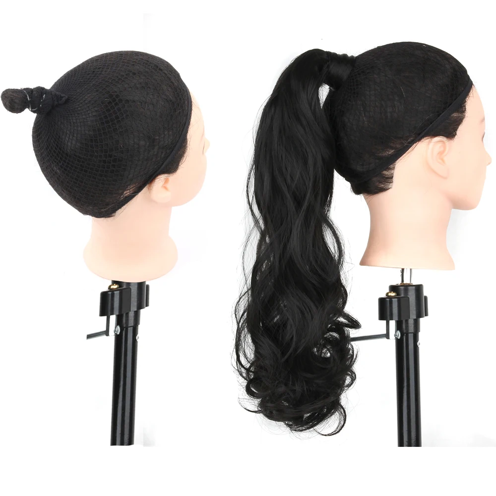 

Xnaira Long Wrap Around Ponytails Hairpiec Synthetic Clip in Hair Extensions for Women Black Brown Pony Tail Afro Ponytail Hair