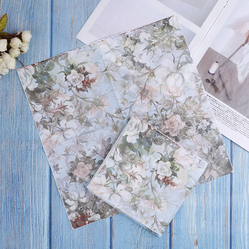 33cm*33cm Printed Feature Rose Paper Napkins For Event &amp Party Decoration Tissue Decoupage Flowers pattern high quality napkin | Красота и