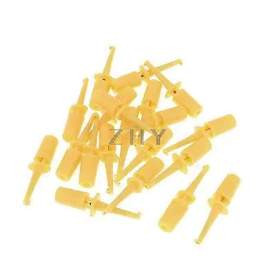 

20 Pcs Yellow Plastic Electrical Lead Wire Cable Test Testing Hook