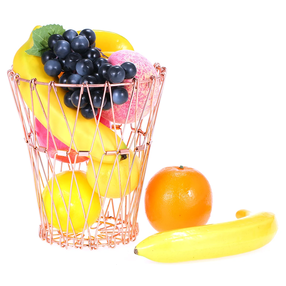

New 5 Shapes Metal Fruit Basket Stainless Steel Fruit Basket for Banana Practical Tableware Flexible Home Fruit Basket Decoratio