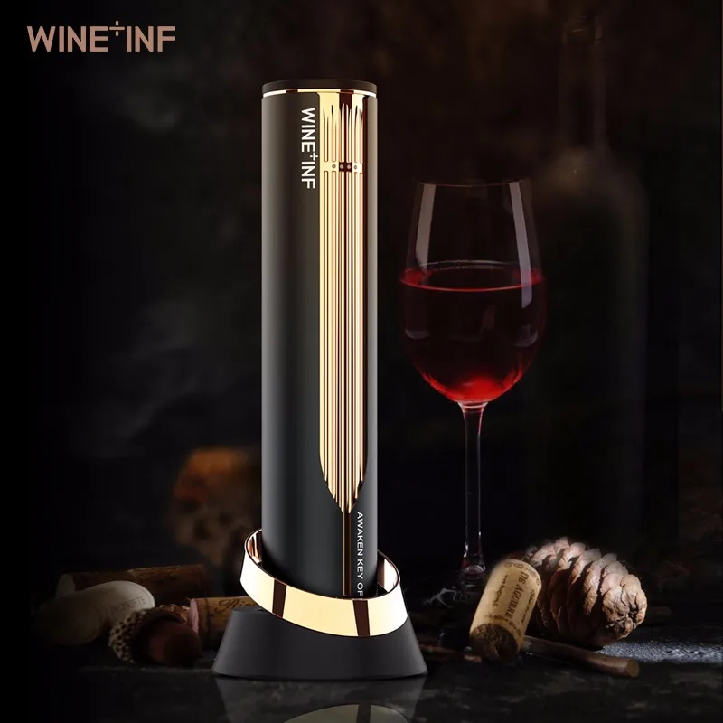 Automatic Electric Wine Corkscrew Cordless With Stand Foil Cutter
