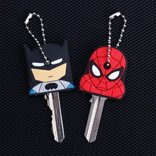 De dibujos animados llavero anime lindo de silicona, Batman, Hombre Araña, clave tapa regalo de las mujeres de hombre de hierro, Capitán América, nuevas y exóticas clave de la cadena(China)