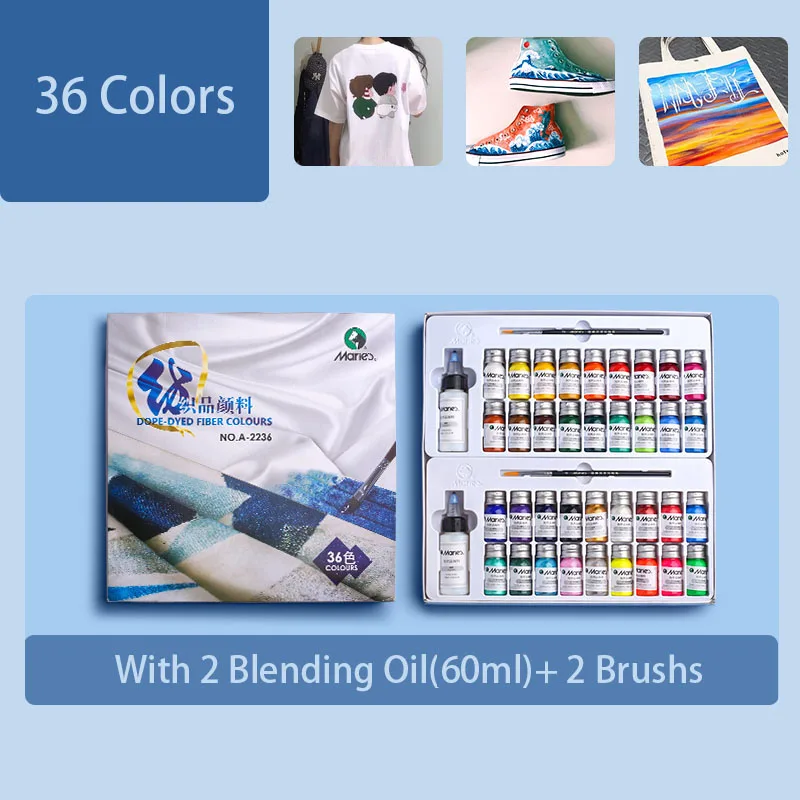 Fiber Permanent Fabric Paint Set 12/36 Colors 10ml/Tube Textile Acrylic  Paints for Clothes Canvas Waterproof - AliExpress