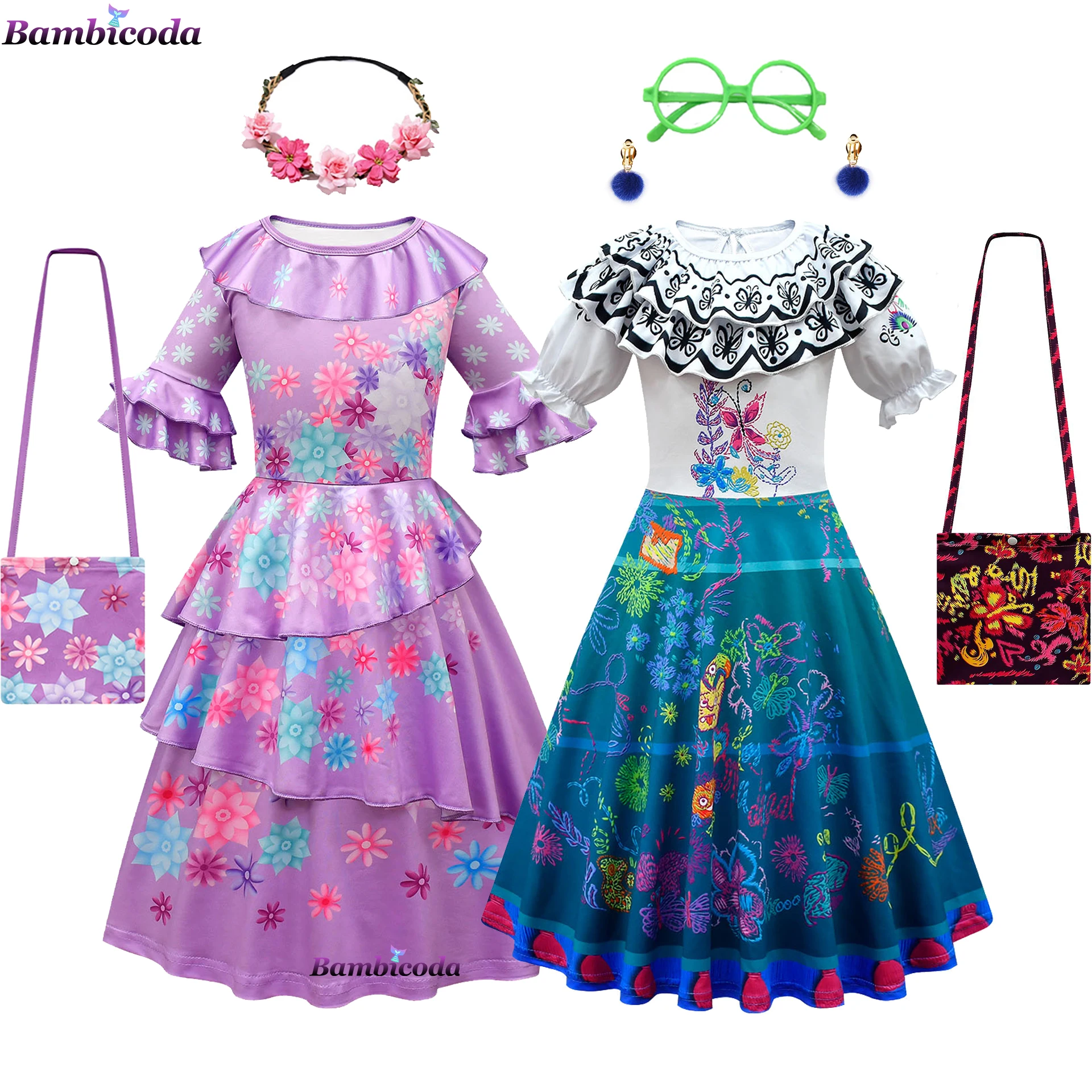 Encanto Cosplay Costume Dresses For Girl Dress Girls Fancy Dresses Halloween Princess Dress Children Party Birthday Outfits