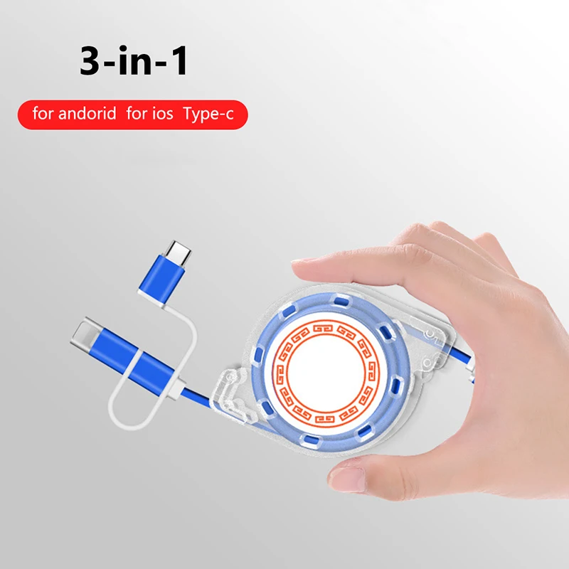 Выдвижной 3 в 1 кабель для быстрой зарядки type C Micro USB 2 в 1 Usb кабель зарядное устройство для samsung Note 10 S9 S10 plus Android Tipo C