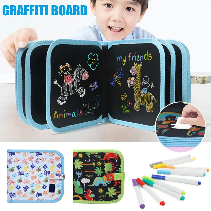 

Portable Painting Book Graffiti Board Writing Pad Erasable Drawing for Children Kids I88 #1