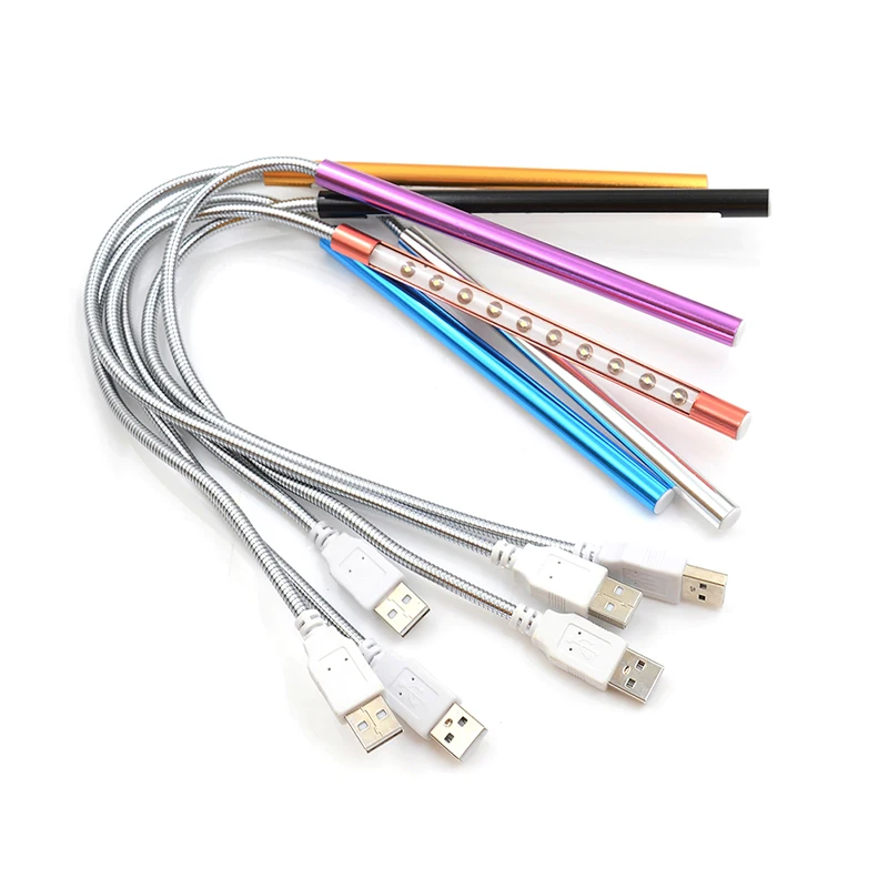 NEW LED USB Reading Lamps Light Book Mini Night Bulb Table Lamps Flexible Portable Power Bank Reading Desktop For PC 10 LEDs