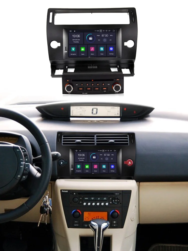 Новинка! 4+ 64G Android 9,0 автомобильный dvd-радиоплеер gps навигация для Citroen C4 C-Triomphe C-Quatre 2004-2009 автомобильный аудио стерео 8 ядер