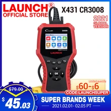 LAUNCH X431 CR3008 OBD2 السيارات الماسح الضوئي OBDII رمز القارئ أداة تشخيص تحقق محرك بطارية الجهد تحديث مجاني pk KW850