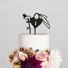 Акриловые деревянный ключ и замок для свадьбы, помолвки аксессуары для тортов забавные Невеста мальчишник торт декоративные шляпы