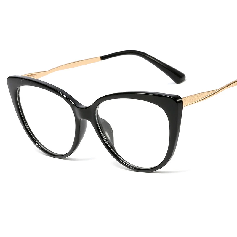 C1 Black Clear Популярные Стильные Простые очки в оправе кошачьи женские очки прозрачные оптические черные женские очки подарок на день рождения - Цвет оправы: C1 Black Clear