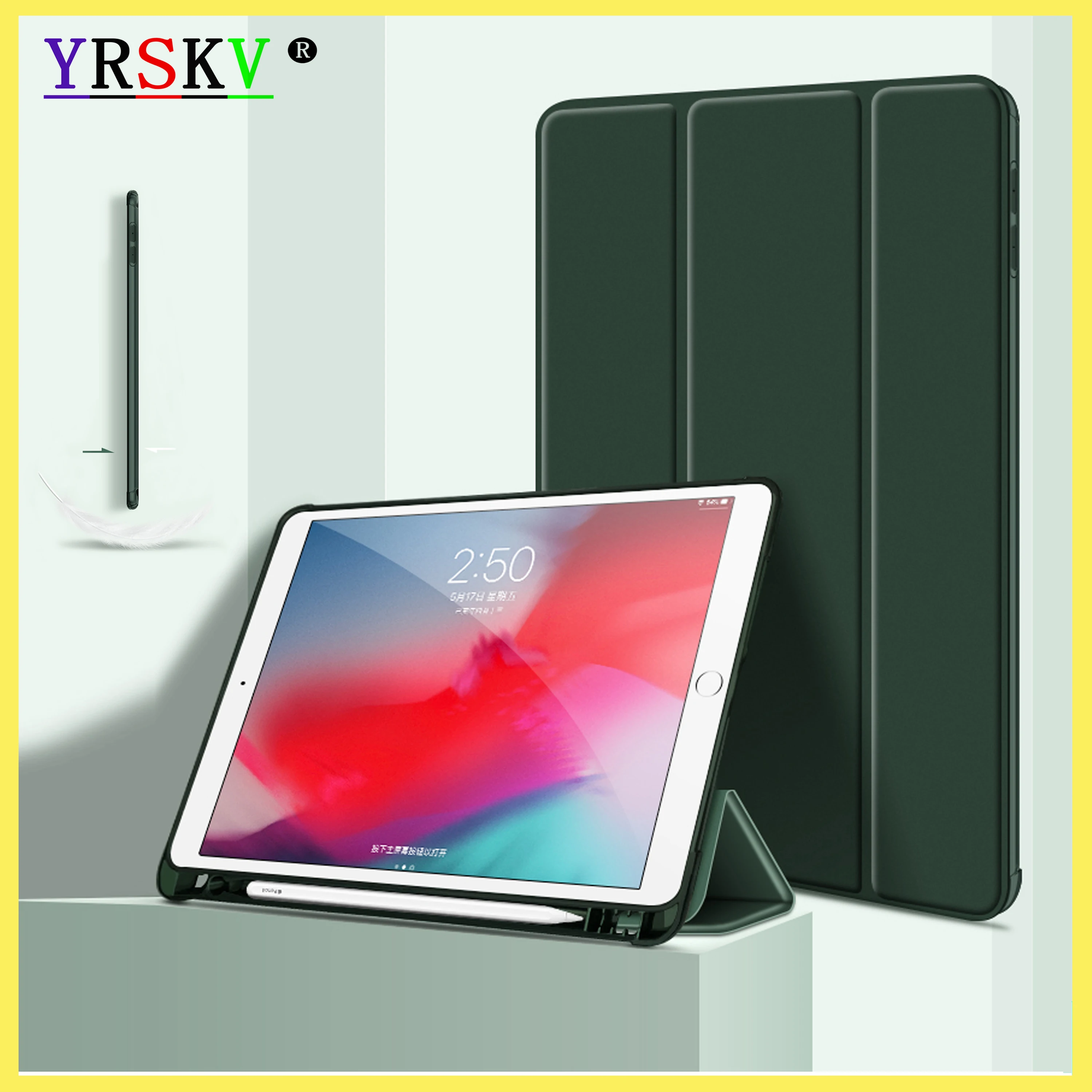 Чехол для iPad 10 2 Pro 5 дюймов (с держателем карандаша) чехол 6 7 8 9 поколения Air 4 3 1 mini |