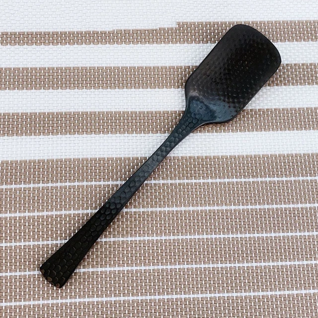 Full Hammered Black Tableware 304 Stainless Steel Luxury Cutlery Set Steak Knife Teaspoons Forks for Home Kitchen Utensils Ice Cream Spoon