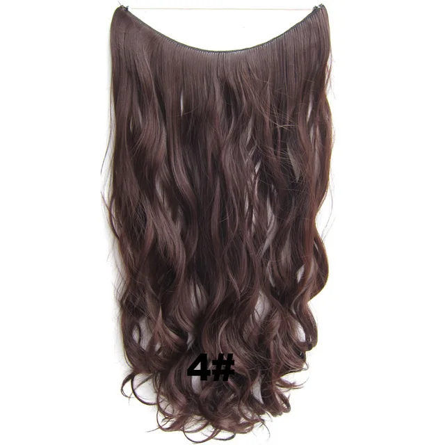 24inch 50grams 100grams Synthetic Hair Extension Gradual Color Brown Gray Blonde String Halo Hairpieces Extensions 100g-4-wavy