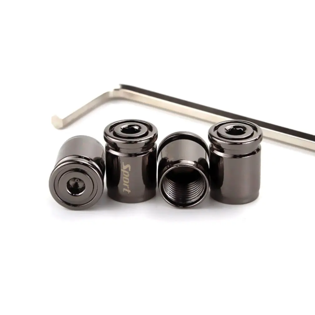 

4pcs Stainless Steel Screw-on Alloy Material Anti-leakage Design Anti-theft Universal Metal Modified Tire Mouth Valve Core Cap