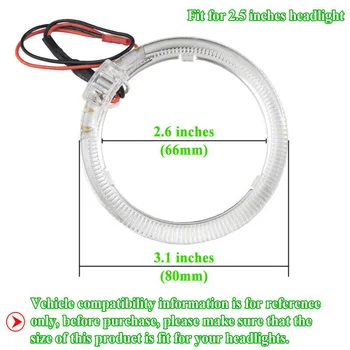 

LED Car lights Light Guide Headlight Retrofit 9-36V DC Decor Vehicle 2pcs