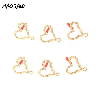 

HAOSAW 20*23MM 6Pcs/Lot Bumpy Heart Stud Parts/Irregular Stud Jewelry Findings/Handmade Jewelry/Stud Earrings Accessories