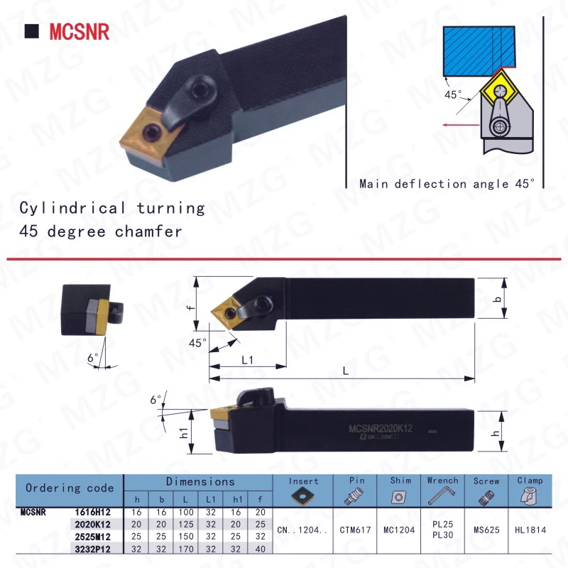 Mocask MCSNR MCSNR2020K12 внешние токарные инструменты держатели твердого токарного станка с ЧПУ режущий карбид Вставки обработка расточной резец