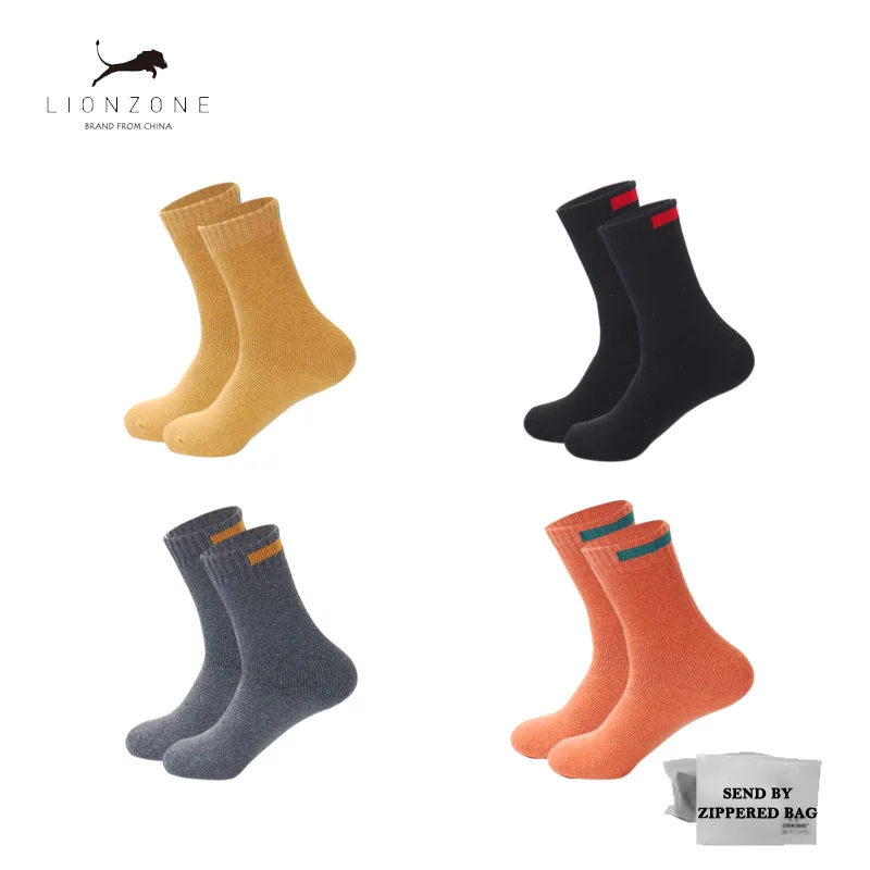 SZH4 Толстые шерстяные носки мужские деловые повседневные Calcetines Invierno Meias Ho мужские s тканевые вывески дизайн LIONZONE бренд 1 лот = 4 шт - Цвет: SZH4