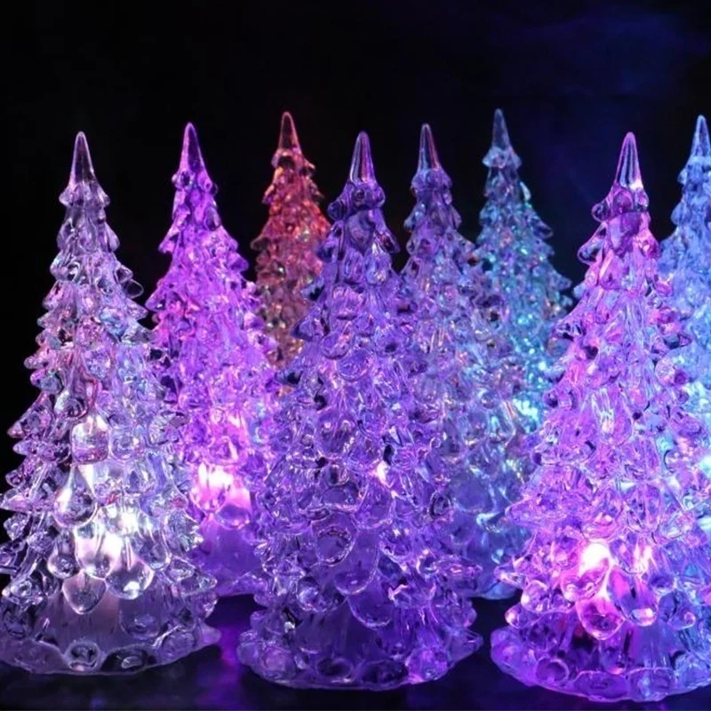 Christmas Tree Colorful Changing Led Desk Table Lamp Light With Seven