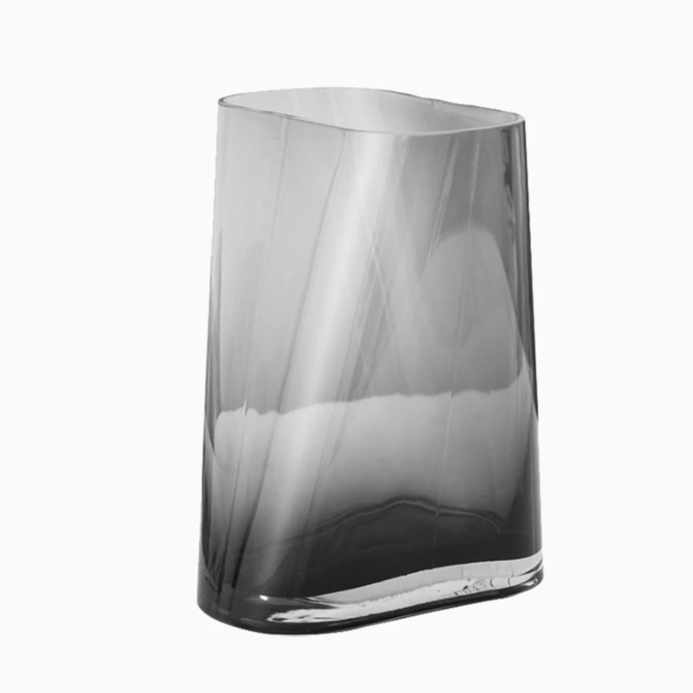 New Square Glass Vase Gray Vase Light Luxury Square Cylinder Vases AliExpress