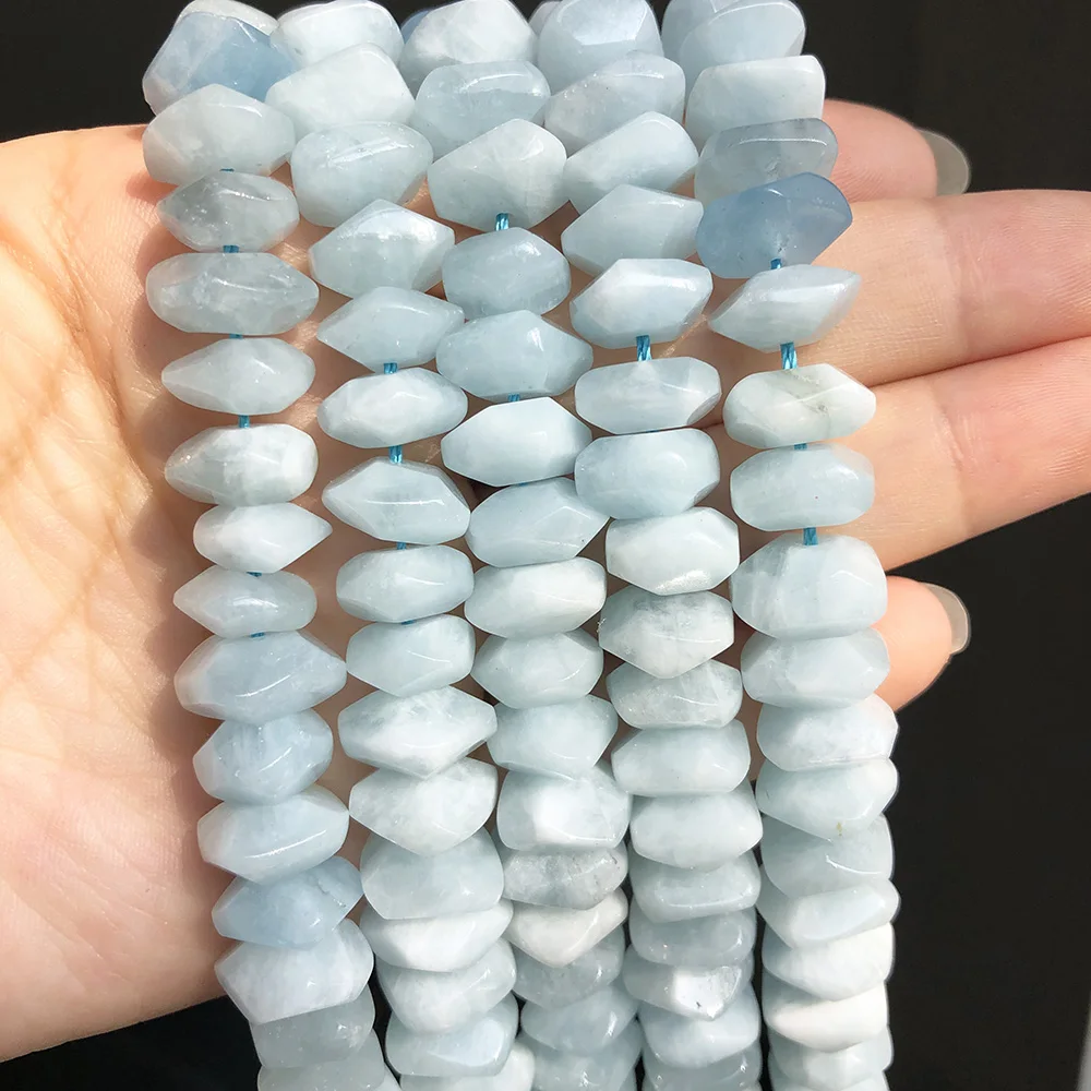 Nepravidelný modrý aquamarines kámen korále přírodní neobyčejný krájet originální volné korále pro šperků DIY vytváření náramek okouzluje 7.5''