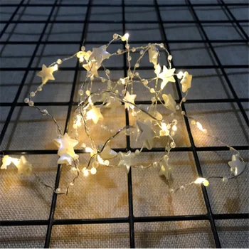 

20LED Star String lights Silver Wire Christmas Garlands Festoon led Fairy Copper Light for Home Room Christmas Tree Decoration