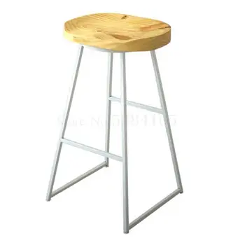 

Nordic Modern Simple Family Bar Chair Iron Solid Wood Creative Fashion Coffee Bar Chair Stool Chair