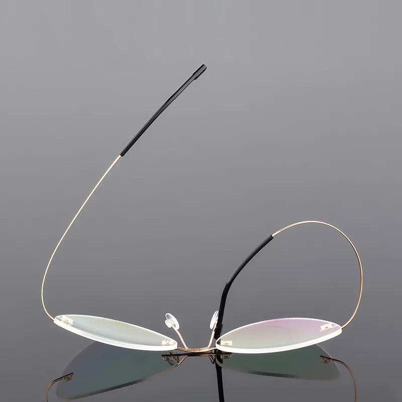 Eyeglasses frames Optical glasses Eyeglass frames Rimless Cat Eye Glasses Titanium Alloy Ultralight Male Female