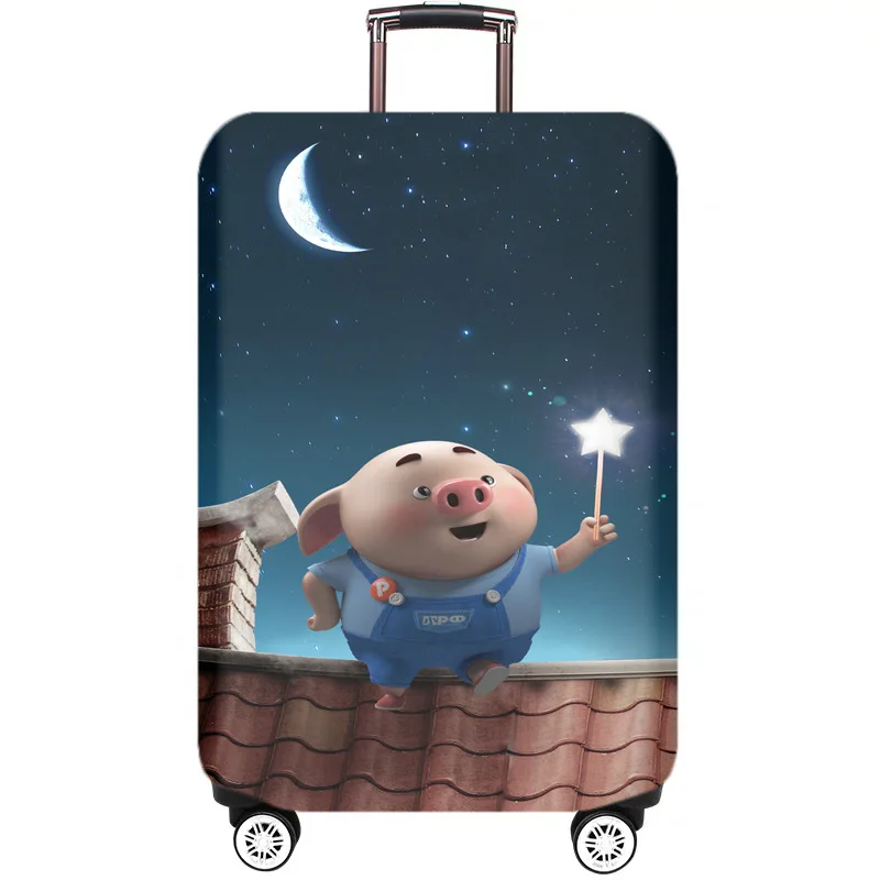 Мультяшный узор дорожный защитный чехол на чемодан тележка Чехол для багажа для мужчин и женщин Толстая эластичная кобура для чемодана - Color: 1