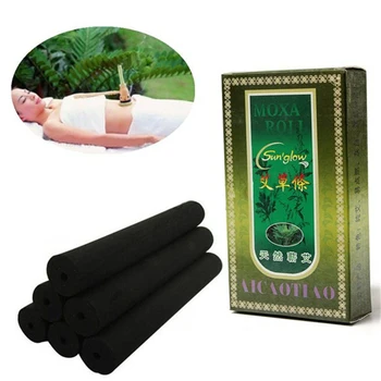 

10pcs/box Safe Treatment Black Chinese Traditional Relaxation Roller Stick Acupuncture Massage Therapeutic Smokeless Moxa Rolls