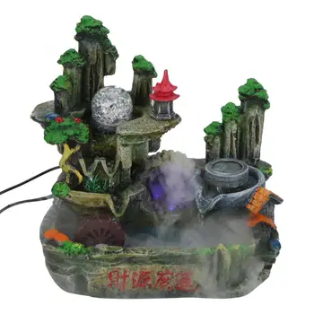 

Metal Beautiful Artificial LED Water Fountain Simulation Resin Rockery Home Decoration feng shui Home Figurines Decoration
