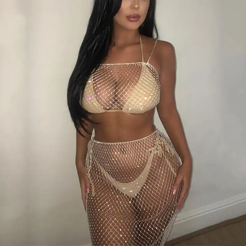 fishnet diamante top