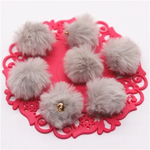 grey 20pcs 20 шт 25 мм смешанные цвета имитируют кроличий мех покрытая тканью, круглая круглые бусины кулон домашний сад кабошон ремесла Ювелирные изделия DIY - Цвет: grey 20pcs