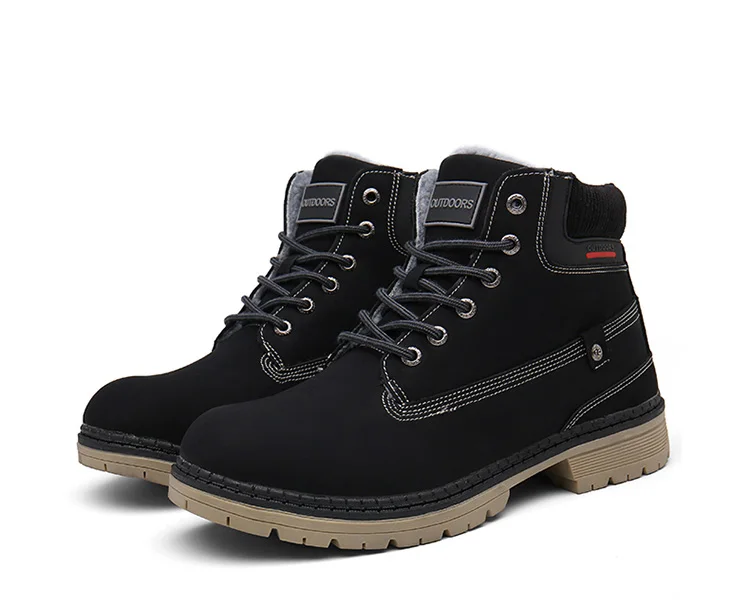 Men Snow Boots With Fur Winter Warm Outdoor Shoes Mens Sneakers Non-slip Rubber Ankle Boots Waterproof Botas De Hombre Warm Shoe