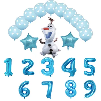 

Disney Frozen Theme Cute Cartoon Xuebao Blue Balloon Set latex Dots Balloons Baby Shower Party Decoration Kids Birthday Supplies