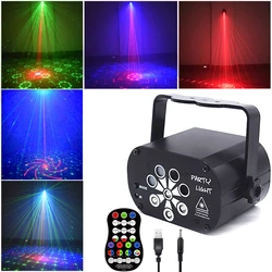 Mini lumière disco rvb DJ LED laser avec projecteur de scène, lampe rouge, bleu, vert, rechargeable par USB, pour mariage et fête d'anniversaire 